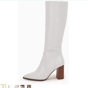 Women's White Knee-High Boots Size 10